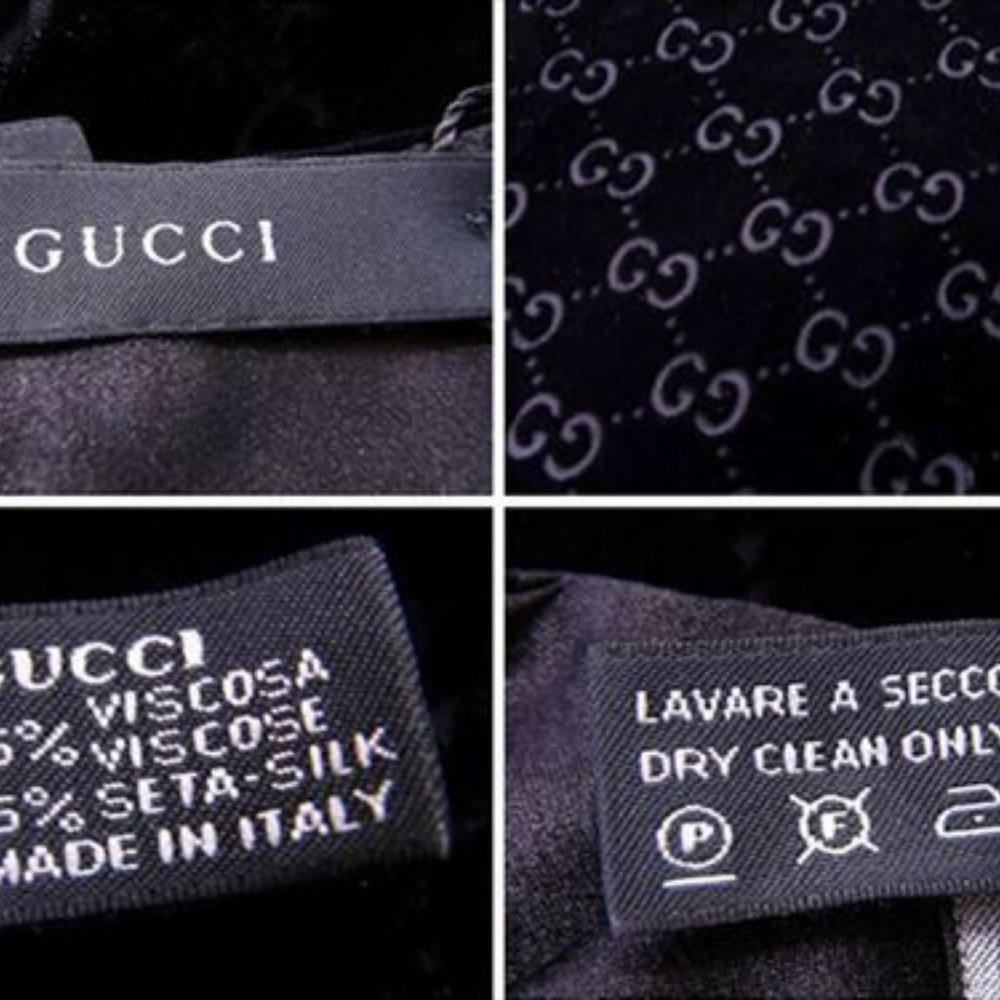 Gucci Scarf G logos Black Woman unisex Authentic Used - Picture 5 of 6